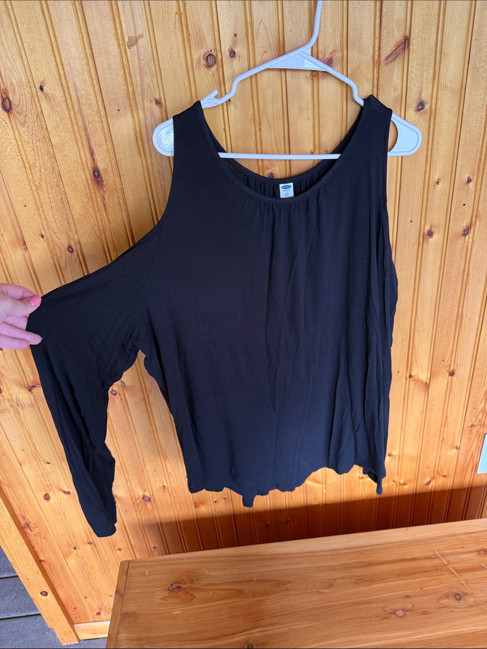 Old Navy Black Cold-Shoulder Long Sleeve Top